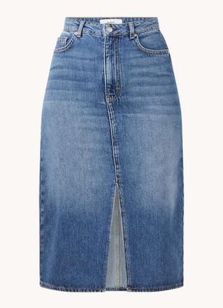 BA&SH Dona Midi-Jeansrock mit Schlitz und Seitentaschen
