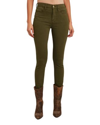 Frame Denim Le High Skinny Jeans In Washed Army Green