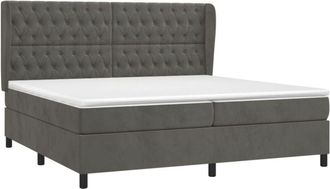 vidaXL Vidaxl - Cama Box Spring Con Colch&oacute;n Terciopelo Gris Oscuro 200x200 Cm
