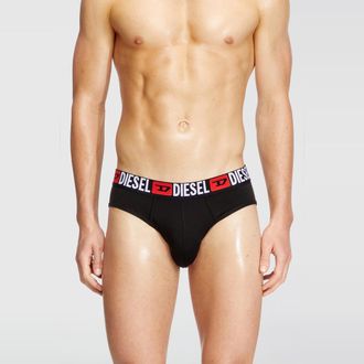 Diesel Three-pack of solid-colour briefs - Briefs - Man - Black