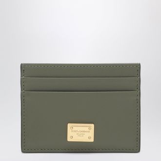 Dolce & Gabbana Military green plong&eacute; leather card holder