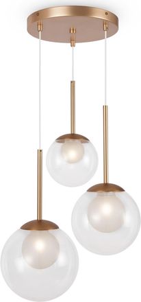 Maytoni Höhenverstellbare Hängelampe Basic Form 3-flammig, Gold/Transparent