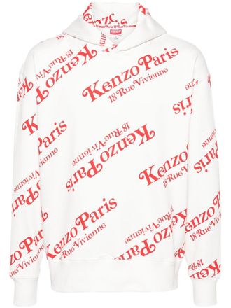 Kenzo x Verdy monogram-pattern hoodie - unisex - Cotton - M - White