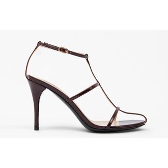 Mi-Mai Gupta Patent Leather Heeled Sandals in Burgundy at Nordstrom, Size 10
