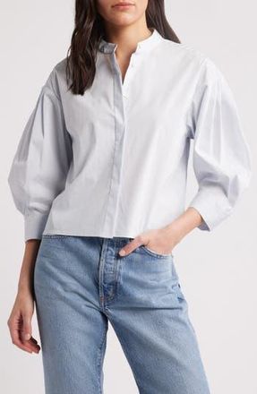 Frame Denim The Modern Puff Sleeve Cotton Button-Up Shirt in Light Chambray Multi at Nordstrom Rack, Size X-Large