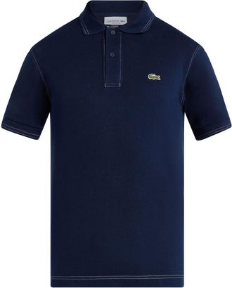 Lacoste logo-patch polo shirt - men - Organic Cotton - 2 - Blue