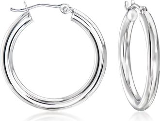 Ross-Simons 14kt White Gold Hoop Earrings