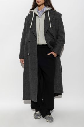 Ami Wool Coat, Womens, Grey