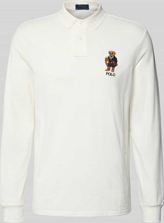 Polo Ralph Lauren Classic Fit Poloshirt mit Label-Stitching in Offwhite, Größe XXL