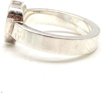 Gucci Sterling Silver Heart Trademark Ring, US Size Womens 5.5 (Pre-Owned)