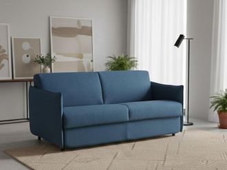 Dmora Sof&aacute; Fijo 2 Plazas Proserpina, Sof&aacute; Lineal Para Sal&oacute;n, Acolchado, Desenfundable, Calidad 100% Made In Italy, 180x95 H90 Cm, Azul - Dmora