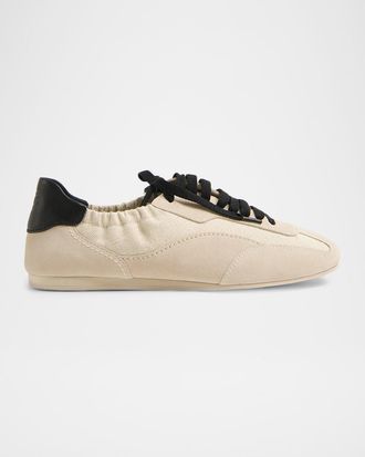 SIMKHAI Georgie Elasticized Canvas and Mixed Leather Low-Top Sneakers