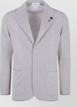 Lardini knitted jacket textured fabric notch lapel pockets