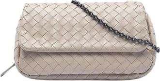 Bottega Veneta Pre-owned Cross Body Bags, female, Beige, Size: ONE SIZE Pre-owned Woven Crossbody Bag