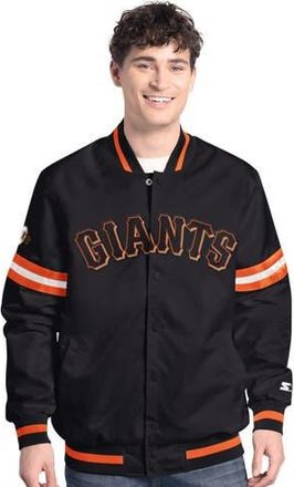 Starter Mens Starter Black San Francisco Giants Scout Full-Snap Varsity Jacket at Nordstrom, Size 4X-Large