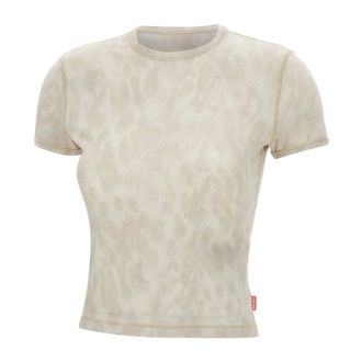 Diesel T-Shirts, female, Beige, Size: XS T-Anima T-shirt