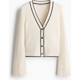 H&M Cable-knit Cardigan in Cream at Nordstrom, Size X-Small
