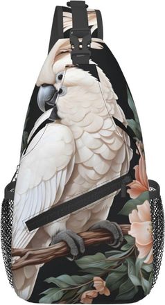 Generic White Parrot Chest Bag Trendy Crossbody Bag Anti Theft Backpack For Traveling Outdoors Shopping