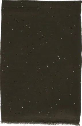 Faliero Sarti Rectangular Wool Blend Scarf with Metallic Accents