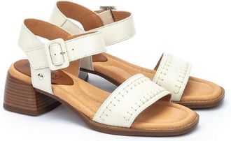 Pikolinos Oliva leren sandalen met hak, gemaakt in Europa