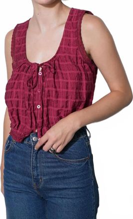 Greylin Clara Textured Eyelet Top In Berry