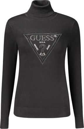 Guess Jersey de cuello alto con logo - Knitwear - Mujer - Negro - 2XL