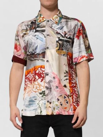 Dolce & Gabbana silk printed short-sleeve shirt