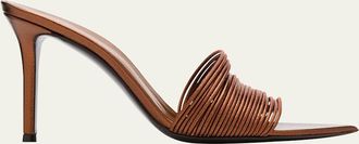 Giuseppe Zanotti Metallic Multi-Strap Stiletto Slide Sandals