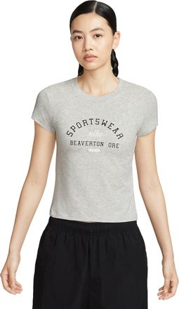 Nike (WMNS) Nike Sportswear Phoenix Slim Short Sleeve T-Shirt Grey Heather HV4975-050
