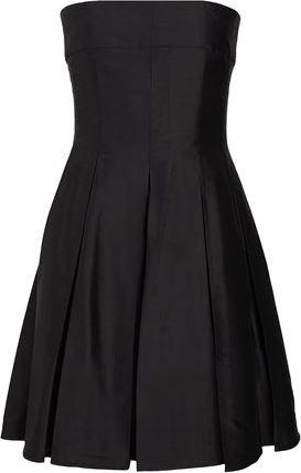 8 by YOOX SILK-SHANTUNG BANDEAU PLEATED MINI DRESS