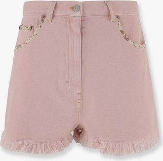Valentino Shorts in denim con profili sfrangiati - VALENTINO - gender_Woman