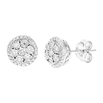 Vir Jewels 1/10 cttw Lab Grown Diamond Composite Earrings in Sterling Silver With Push Backs For Women