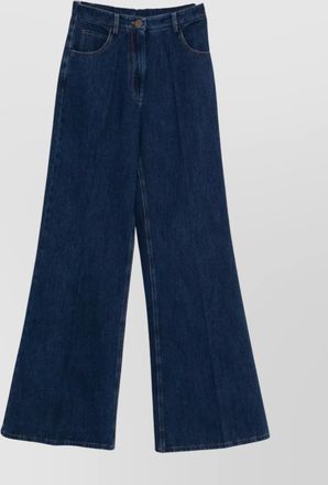 Forte_Forte wide-leg denim trousers featuring pockets