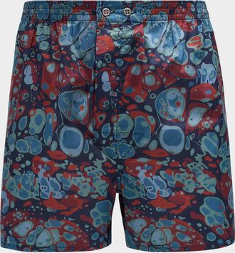 Derek Rose Mens Ledbury Abstract-Print Boxer Shorts