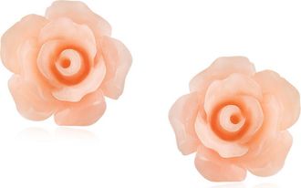 Bling Jewelry 3D Rose Stud Earrings in Pink at Nordstrom Rack