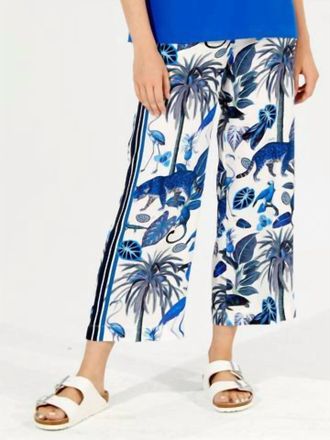 Vilagallo Sandra Trousers In Deep Blue Jungle