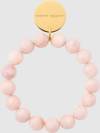 Vanessa Baroni Bracelet Mini Beads Flex Ivory Rose Marble