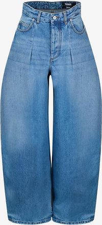 Jacquemus Abgerundete Bundfaltenjeans mit hoher Taille Le de-N&icirc;mes Ovalo Blue