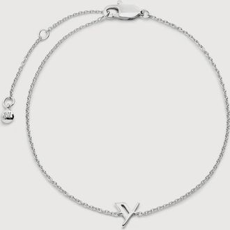 Monica Vinader Sterling Silver Initial Y Chain Bracelet