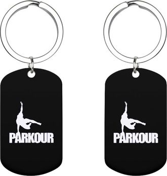 Generic Parkour Sport Cute Keychain Fashion Car Keyring with Graphic Pendant for Wallet Backpack Bag