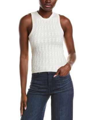 Naadam Cable High Neck Cashmere Tank Top