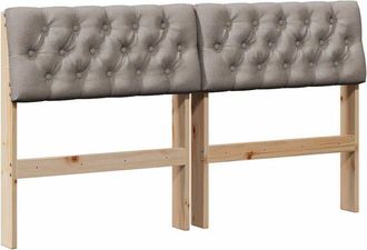 vidaXL Cabecero Tapizado Taup&eacute; 135 Cm Madera De Pino Macizo Vidaxl