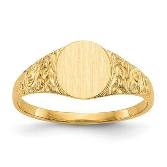 Diamond2Deal 14k Yellow Gold Closed Back Signet Ring