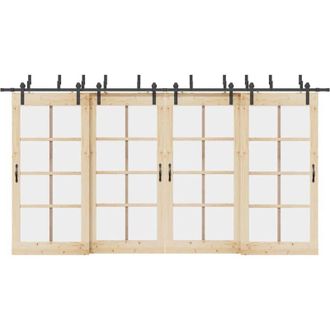 vidaXL Kit De Herrajes Para Puertas Correderas Acero Negro 427 Cm