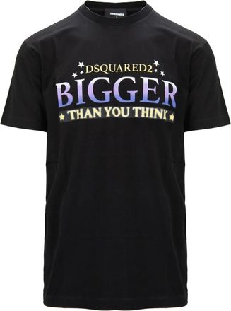 Dsquared2 Heren Slip-On T-Shirt met Print - Heren - T-shirts - Zwart - S - Katoen - Tops