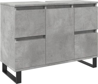 vidaXL Bathroom Sink Cabinet Concrete Grey 80x33x60 cm Engineered Wood vidaXL