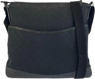 Gucci Borsa a tracolla in tela GG in pelle nera Pre-owned - - Pre-owned - Donna - Nero - ONE SIZE