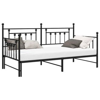 Berkfield Home Modern Beds & Bed Frames Black Metal 90 x 190 cm