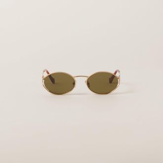 Miu Miu Logo Sunglasses, Woman, Loden Lenses