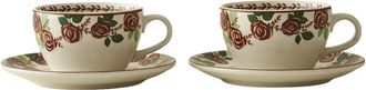 Bella Maison Set Of 2 Rose Porcelain Tea Cups